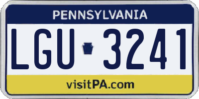 PA license plate LGU3241