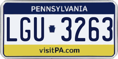 PA license plate LGU3263