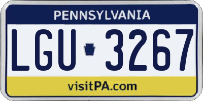 PA license plate LGU3267