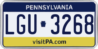 PA license plate LGU3268