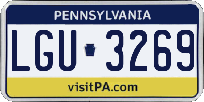 PA license plate LGU3269
