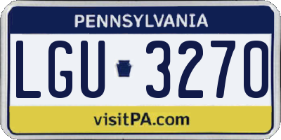 PA license plate LGU3270