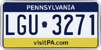 PA license plate LGU3271