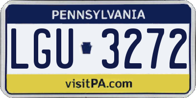PA license plate LGU3272