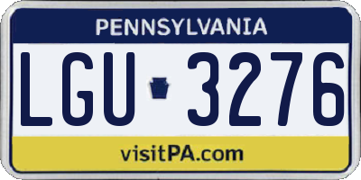 PA license plate LGU3276