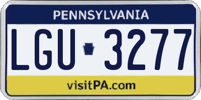 PA license plate LGU3277