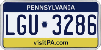 PA license plate LGU3286