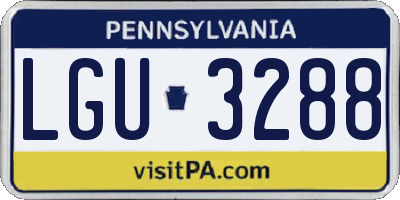 PA license plate LGU3288