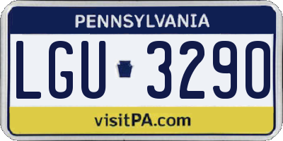 PA license plate LGU3290
