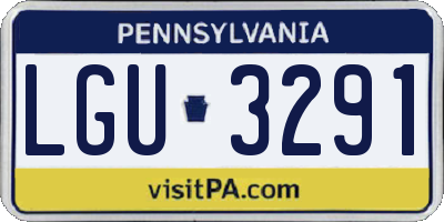 PA license plate LGU3291