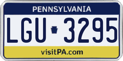 PA license plate LGU3295