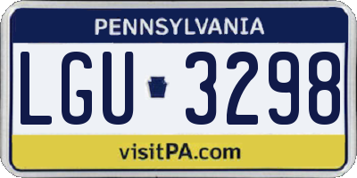PA license plate LGU3298