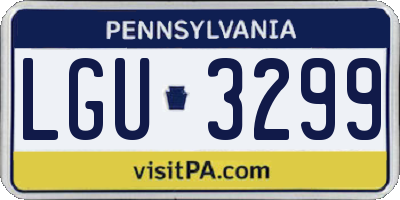 PA license plate LGU3299