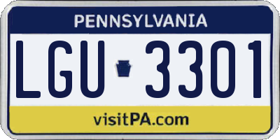 PA license plate LGU3301