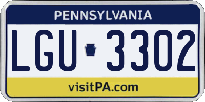 PA license plate LGU3302