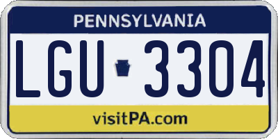 PA license plate LGU3304