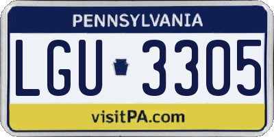 PA license plate LGU3305