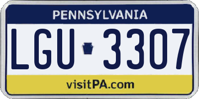 PA license plate LGU3307