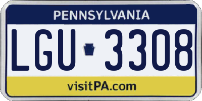 PA license plate LGU3308