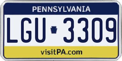 PA license plate LGU3309