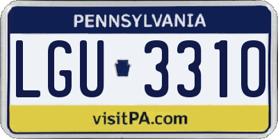 PA license plate LGU3310