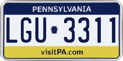 PA license plate LGU3311