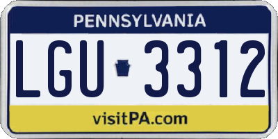 PA license plate LGU3312