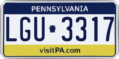 PA license plate LGU3317