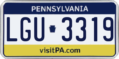 PA license plate LGU3319
