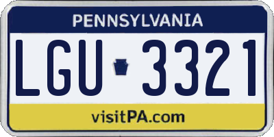 PA license plate LGU3321