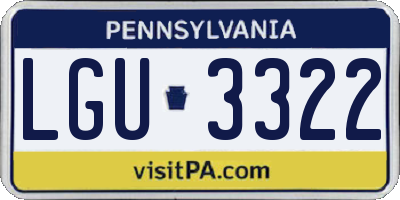 PA license plate LGU3322