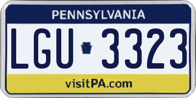PA license plate LGU3323