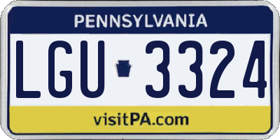 PA license plate LGU3324