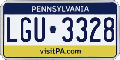 PA license plate LGU3328