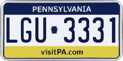 PA license plate LGU3331