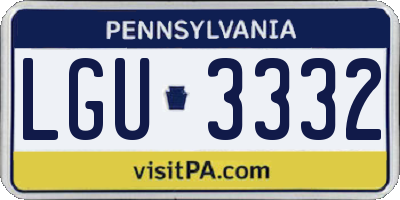 PA license plate LGU3332