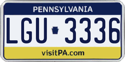 PA license plate LGU3336