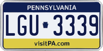 PA license plate LGU3339