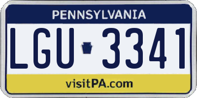PA license plate LGU3341