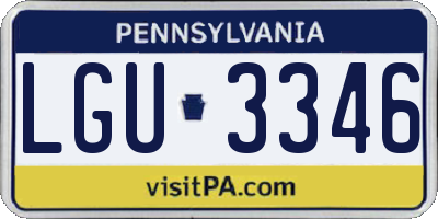 PA license plate LGU3346