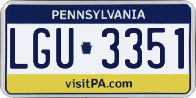 PA license plate LGU3351