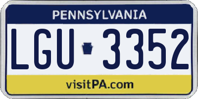 PA license plate LGU3352
