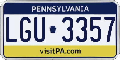 PA license plate LGU3357