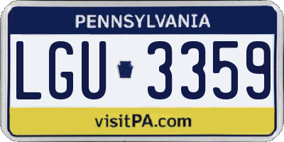 PA license plate LGU3359