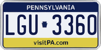 PA license plate LGU3360