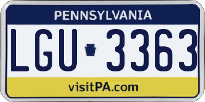 PA license plate LGU3363