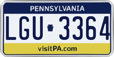 PA license plate LGU3364