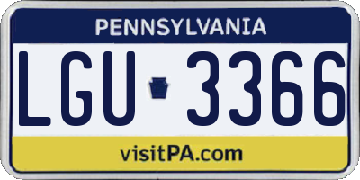 PA license plate LGU3366