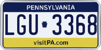 PA license plate LGU3368