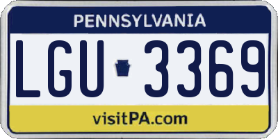 PA license plate LGU3369